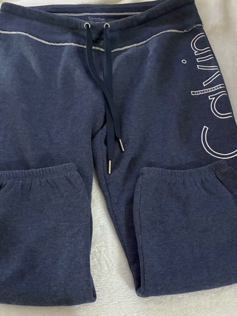 Calvin Klein Navy Jogger Sweatpants | Logo Side | Cozy Lounge Fit - Picture 8 of 9